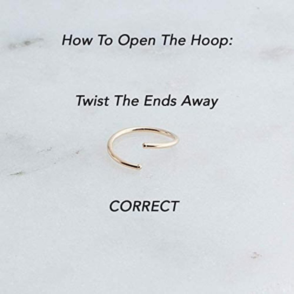 14K Gold Filled Multi Size Open Piercing Hoops Cartilage Helix Tragus Handmade - Picture 4 of 6